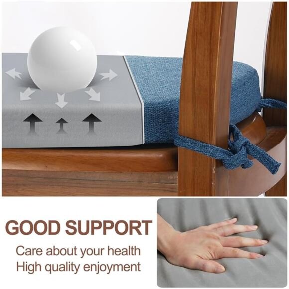 Memory Foam Chair Cushion U Shape Seat Pad Dining Kitchen Office Removable Blue - Picture 4 of 7
